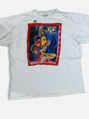 Vintage Jazz Festival Graphic Tee - White